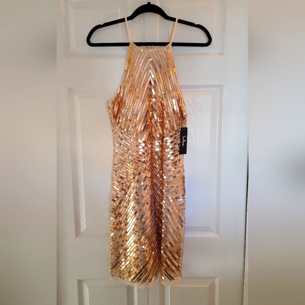 Gold Sequin Party Dress